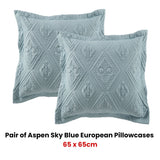 NNEDSZ Pair of Aspen Sky Blue European Pillowcases
