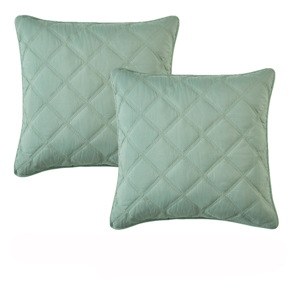 NNEDSZ Bianca Pair of Barclay Olive European Pillowcases  65 x 65cm