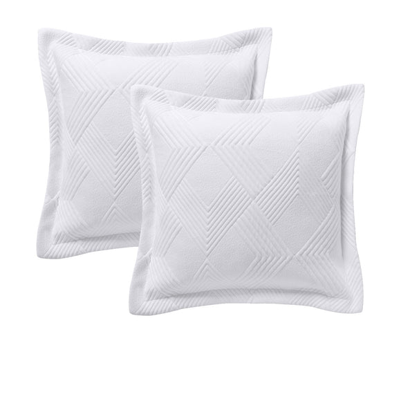 NNEDSZ Bianca Pair of Cassiano White European Pillowcases 65 x 65cm