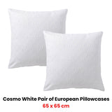NNEDSZ Bianca Pair of Cosmo White European Pillowcases 65 x 65cm