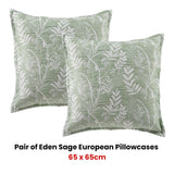 NNEDSZ Pair of Eden Sage European Pillowcases