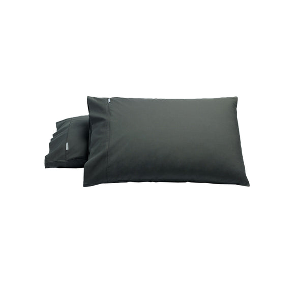 NNEDSZ Bianca Pair of Heston Cotton Percale Standard Pillowcases Charcoal