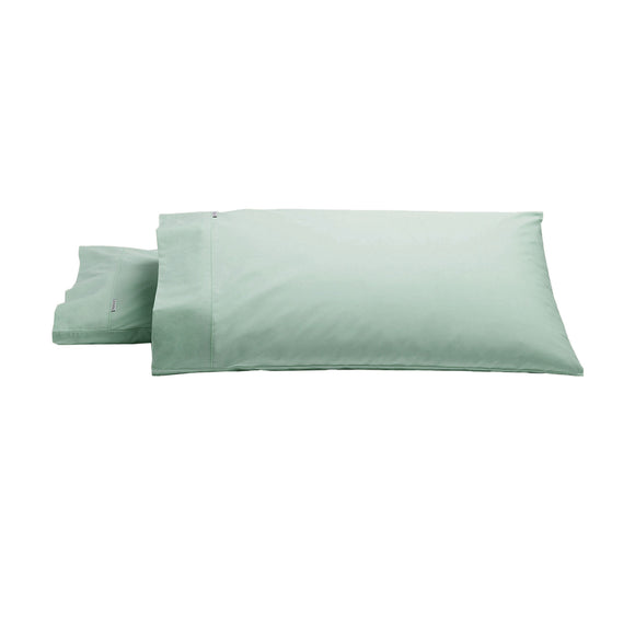 NNEDSZ Bianca Pair of Heston Cotton Percale King Pillowcases Sage
