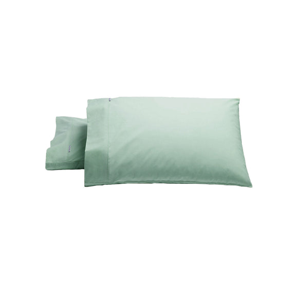 NNEDSZ Bianca Pair of Heston Cotton Percale Standard Pillowcases Sage