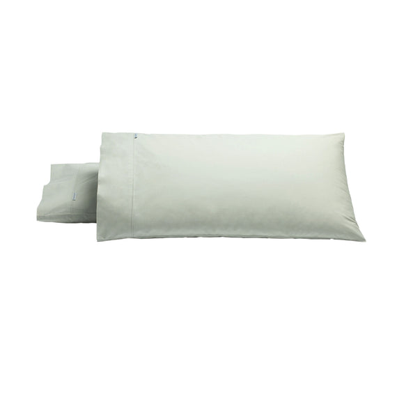 NNEDSZ Bianca Pair of Heston Cotton Percale King Pillowcases Silver