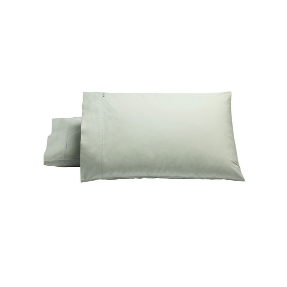 NNEDSZ Bianca Pair of Heston Cotton Percale Standard Pillowcases Silver
