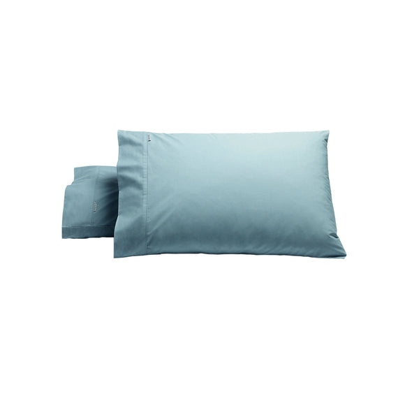NNEDSZ Bianca Pair of Heston Cotton Percale Standard Pillowcases Steel Blue