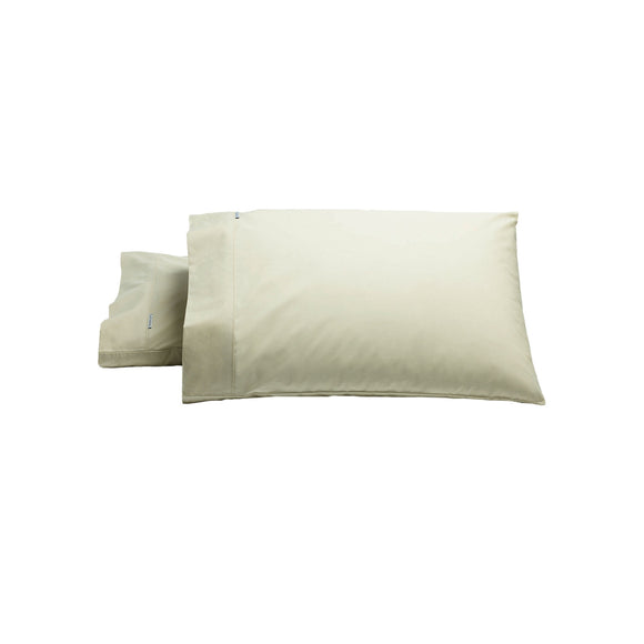 NNEDSZ Bianca Pair of Heston Cotton Percale Standard Pillowcases Stone