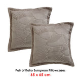NNEDSZ Bianca Pair of Kairo Taupe European Pillowcases