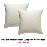 NNEDSZ Pair of Kamala Cream European Pillowcases