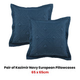 NNEDSZ Pair of Kazimir Navy European Pillowcases