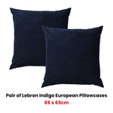 NNEDSZ Pair of Lebron Indigo European Pillowcases