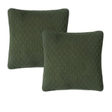 NNEDSZ Bianca Pair of Lester Olive Velvet European Pillowcases 65 x 65cm