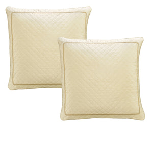 NNEDSZ Bianca Elegance Pair of Trieste Ivory European Pillowcases