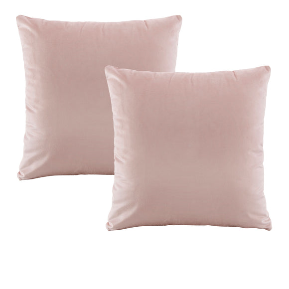NNEDSZ Bianca Pair of Vivid Coordinates Velvet Blush European Pillowcases 65 x 65 cm