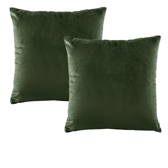 NNEDSZ Pair of Vivid Coordinates Forest Green Velvet European Pillowcases