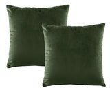 NNEDSZ Pair of Vivid Coordinates Forest Green Velvet European Pillowcases