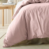 NNEDSZ Bianca Acacia Blush Vintage Washed Cotton Quilt Cover Set Queen