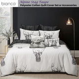 NNEDSZ Alpine Stag Taupe Polyester Cotton Quilt Cover Set Super King