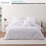 NNEDSZ Bianca Cosmo White Soft Chenille Geometric Quilt Cover Set Double