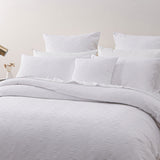 NNEDSZ Bianca Cosmo White Soft Chenille Geometric Quilt Cover Set Double
