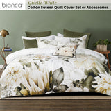 NNEDSZ White Cotton Sateen Quilt Cover Set Double