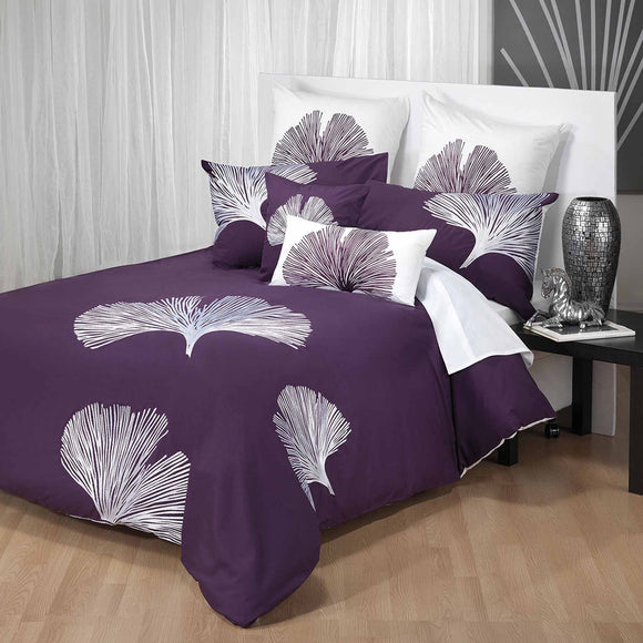 NNEDSZ Bianca Kalista Aubergine Quilt Cover Set Queen