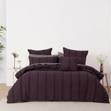 NNEDSZ Bianca Malua Grape Jacquard Striped Quilt Cover Set Queen