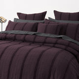 NNEDSZ Bianca Malua Grape Jacquard Striped Quilt Cover Set Super King