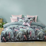 NNEDSZ Mika Green Cotton Sateen Quilt Cover Set Queen