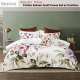 NNEDSZ Bianca Minette White Cotton Sateen Quilt Cover Set Queen