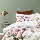 NNEDSZ Bianca Minette White Cotton Sateen Quilt Cover Set Queen