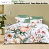 NNEDSZ Bianca Sariya White Cotton Sateen Quilt Cover Set Queen