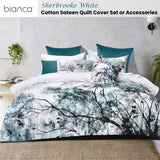 NNEDSZ Bianca Sherbrooke White Cotton Sateen Quilt Cover Set King