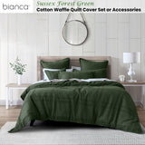 NNEDSZ Forest Green Cotton Waffle Quilt Cover Set King
