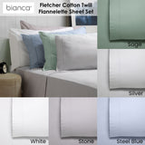 NNEDSZ Bianca Fletcher Flannelette Cotton Sheet Set Sage King Single