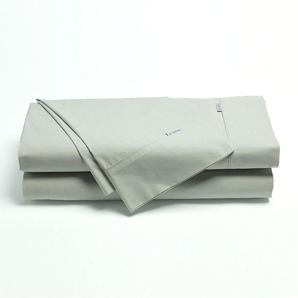 NNEDSZ Bianca Heston Cotton Percale Sheet Set Silver Super King