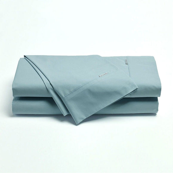 NNEDSZ Bianca Heston Cotton Percale Sheet Set Steel Blue Long Single