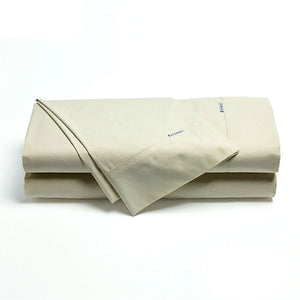 NNEDSZ Bianca Heston Cotton Percale Sheet Set Stone Single