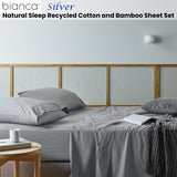 NNEDSZ Bianca Natural Sleep Recycled Cotton and Bamboo Sheet Set Silver Super King