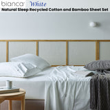NNEDSZ Bianca Natural Sleep Recycled Cotton and Bamboo Sheet Set White Double