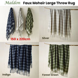 NNEDSZ Maldon Faux Mohair Large Throw Rug 150 x 220 cm Forest Green