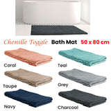 NNEDSZ Chenille Toggle Bath Mat 50 x 80cm Taupe