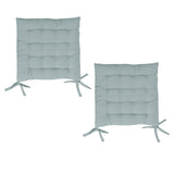 NNEDSZ Set of 2 Chair Pads with Ties 40 x 40 cm Silver Blue