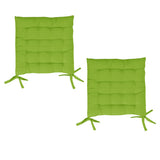 NNEDSZ Set of 2 Chair Pads with Ties 40 x 40 cm Lime
