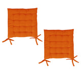 NNEDSZ Set of 2 Chair Pads with Ties 40 x 40 cm Orange