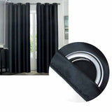 NNEDSZ Emporio Hudson Pair of Coated Back Blockout Eyelet Curtains 137 x 213cm each Black