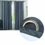 NNEDSZ Emporio Hudson Pair of Coated Back Blockout Eyelet Curtains 137 x 213cm each Charcoal