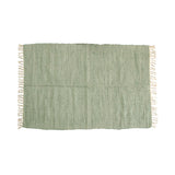 NNEDSZ Large Chindi Cotton Handmade Floor Mat with Tassels 90 x 150 cm Green