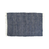 NNEDSZ Large Chindi Cotton Handmade Floor Mat with Tassels 90 x 150 cm Navy